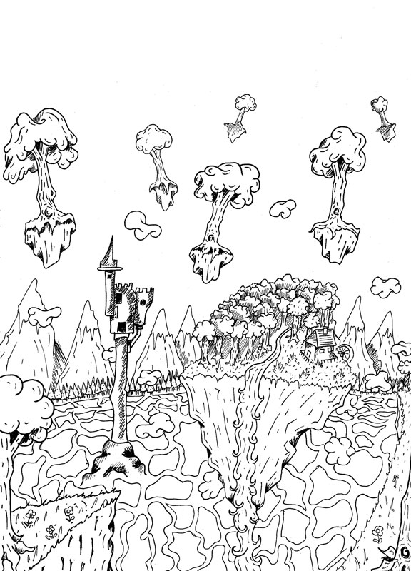 The initial sketch of the Floating World